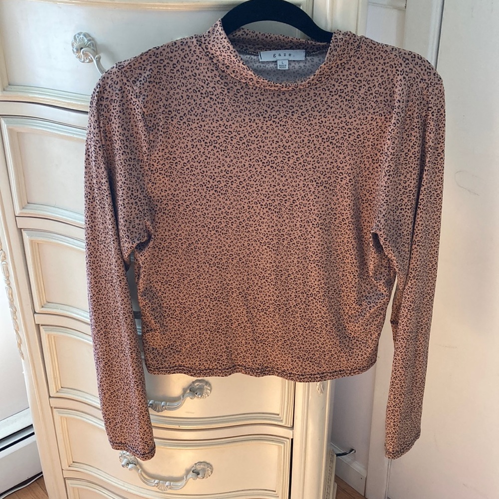 Brown and black Cheetah print top